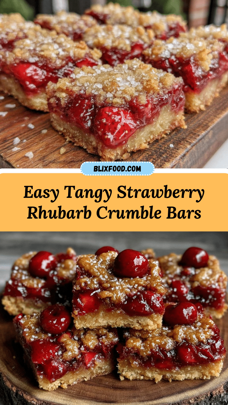 strawberry rhubarb crumble bars recipe