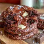 triple chocolate brownie cookies - featured image