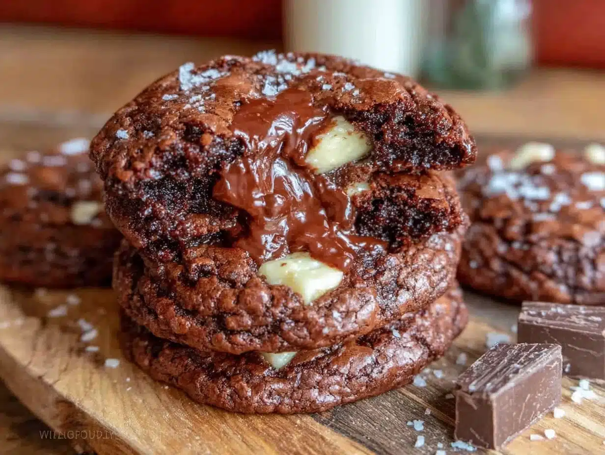 triple chocolate brownie cookies - featured image