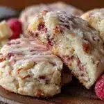white chocolate raspberry cookies - featured image
