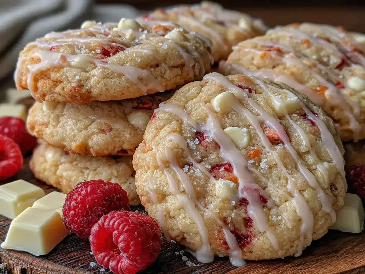 white chocolate raspberry cookies preparation steps