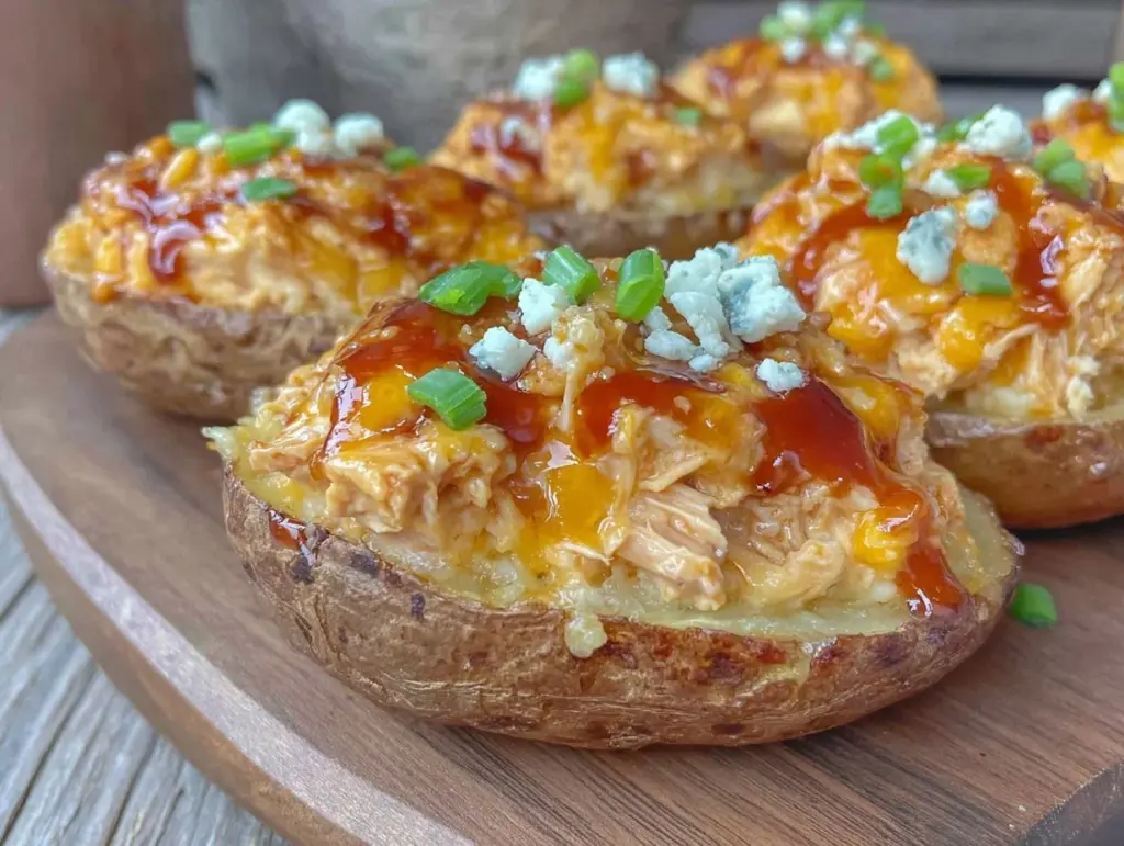 buffalo chicken dip potato skins - featured image