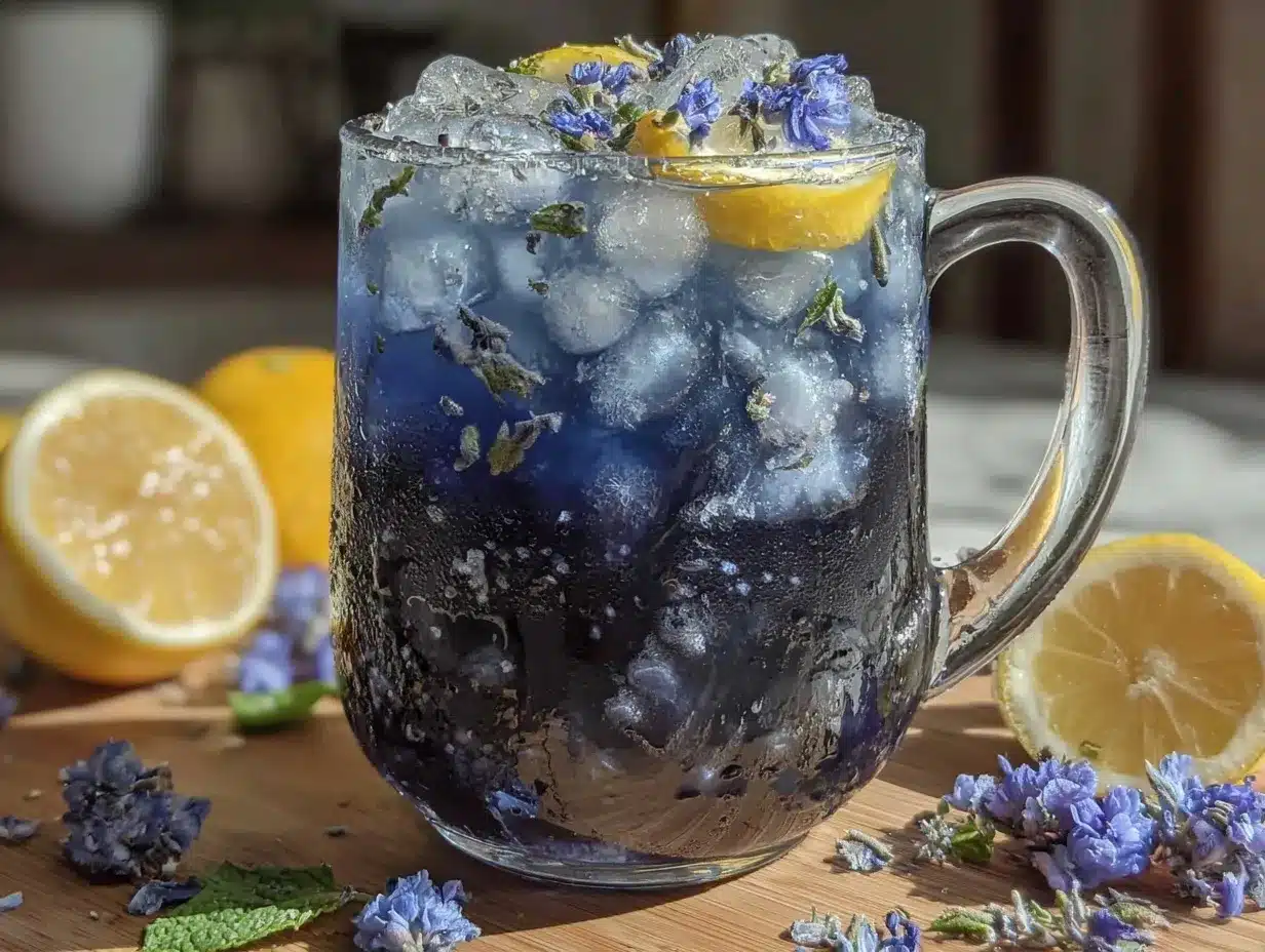 butterfly pea flower lemonade preparation steps