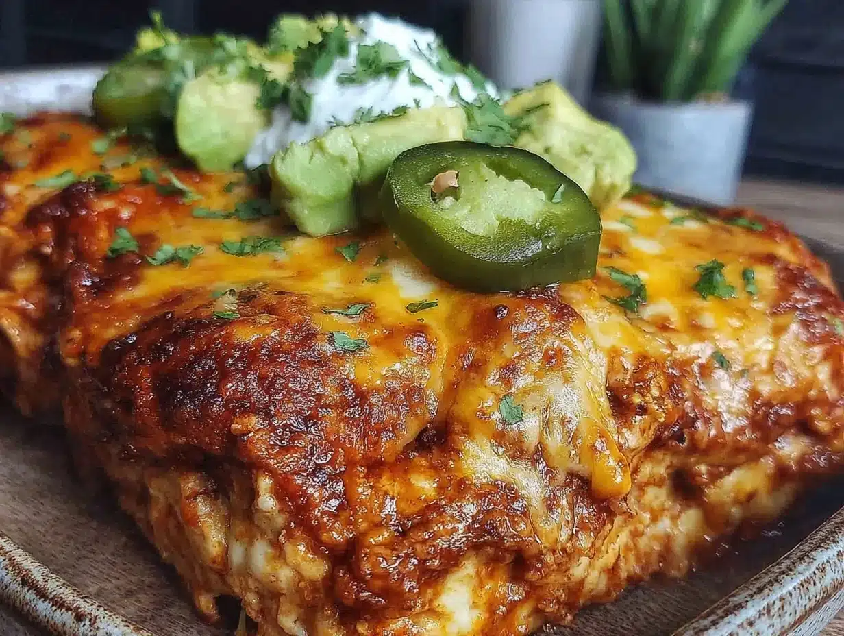 chicken enchilada casserole - featured image