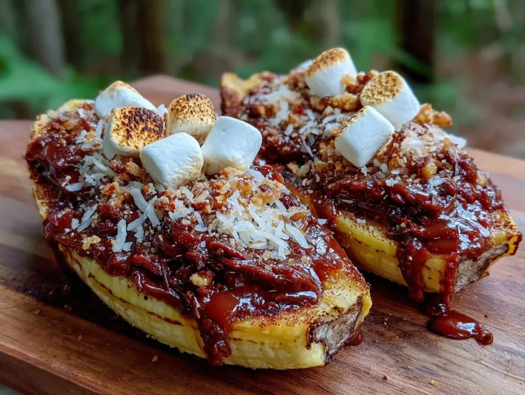 cozy campfire banana boats - featured image