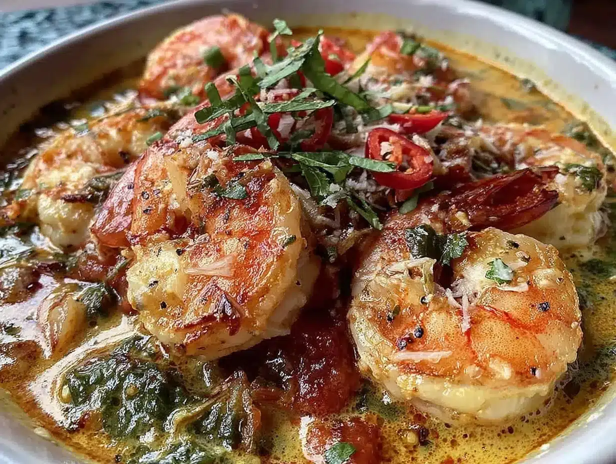 creamy coconut curry soup with shrimp preparation steps