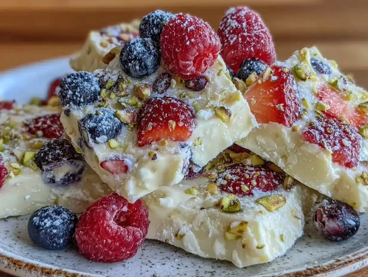 creamy frozen yogurt bark preparation steps