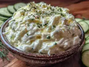 creamy homemade tzatziki sauce - featured image