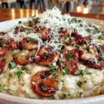 creamy mushroom parmesan risotto - featured image