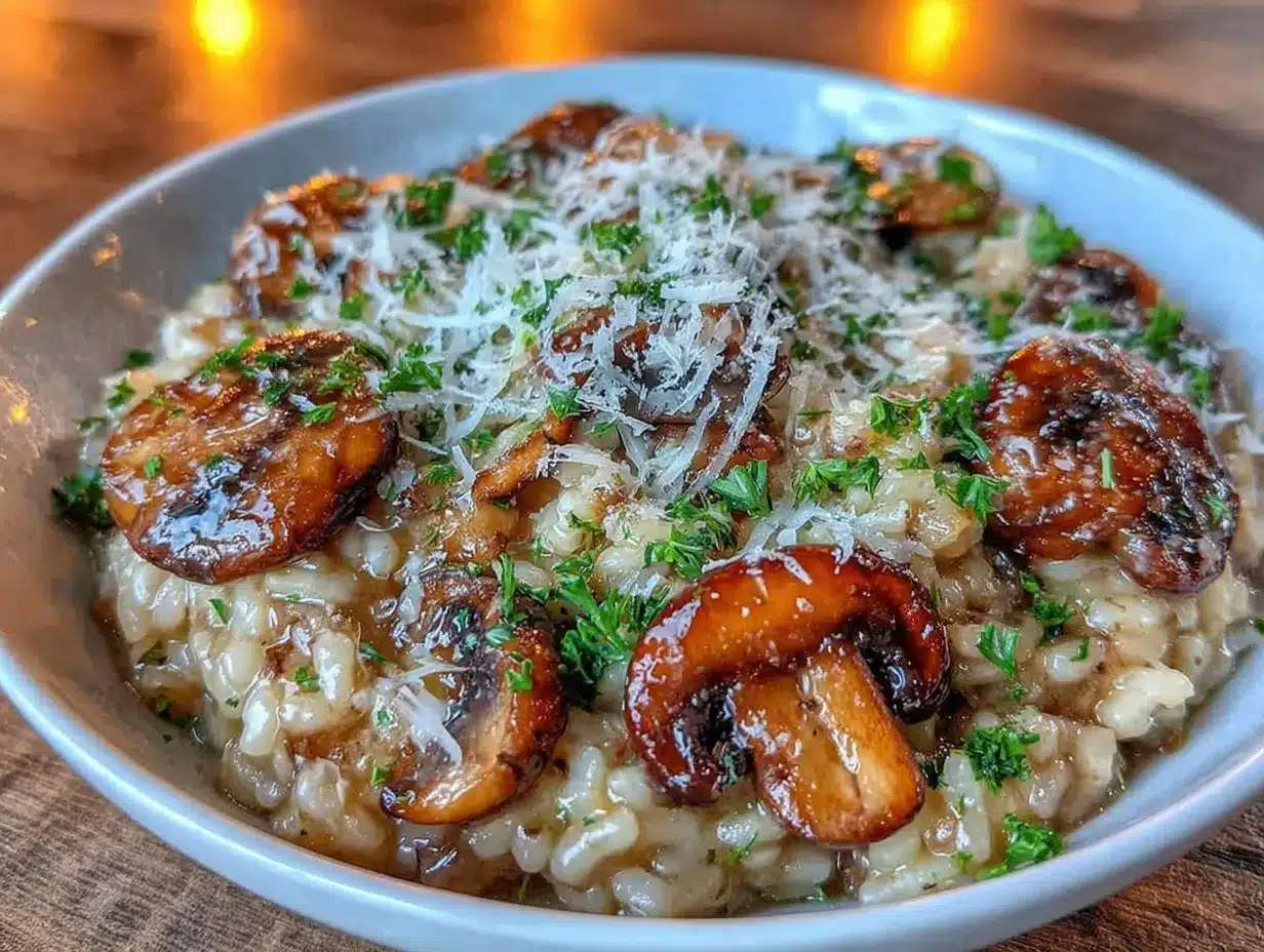 creamy mushroom parmesan risotto preparation steps