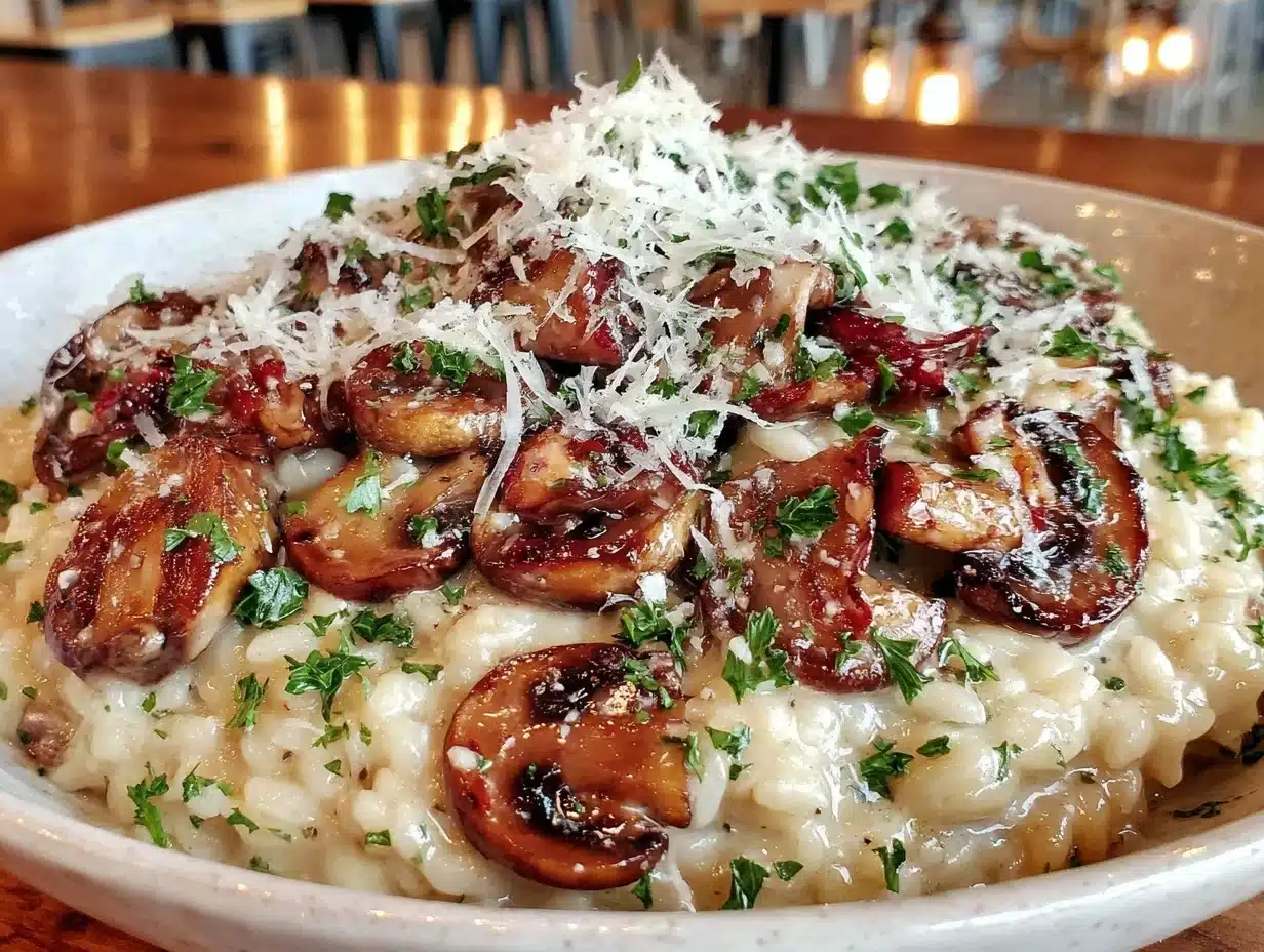 creamy mushroom parmesan risotto - featured image