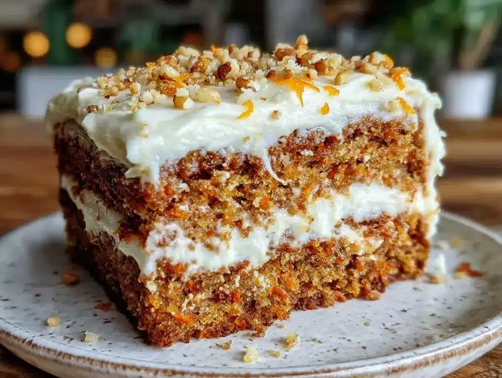 creamy vegan carrot cake - featured image