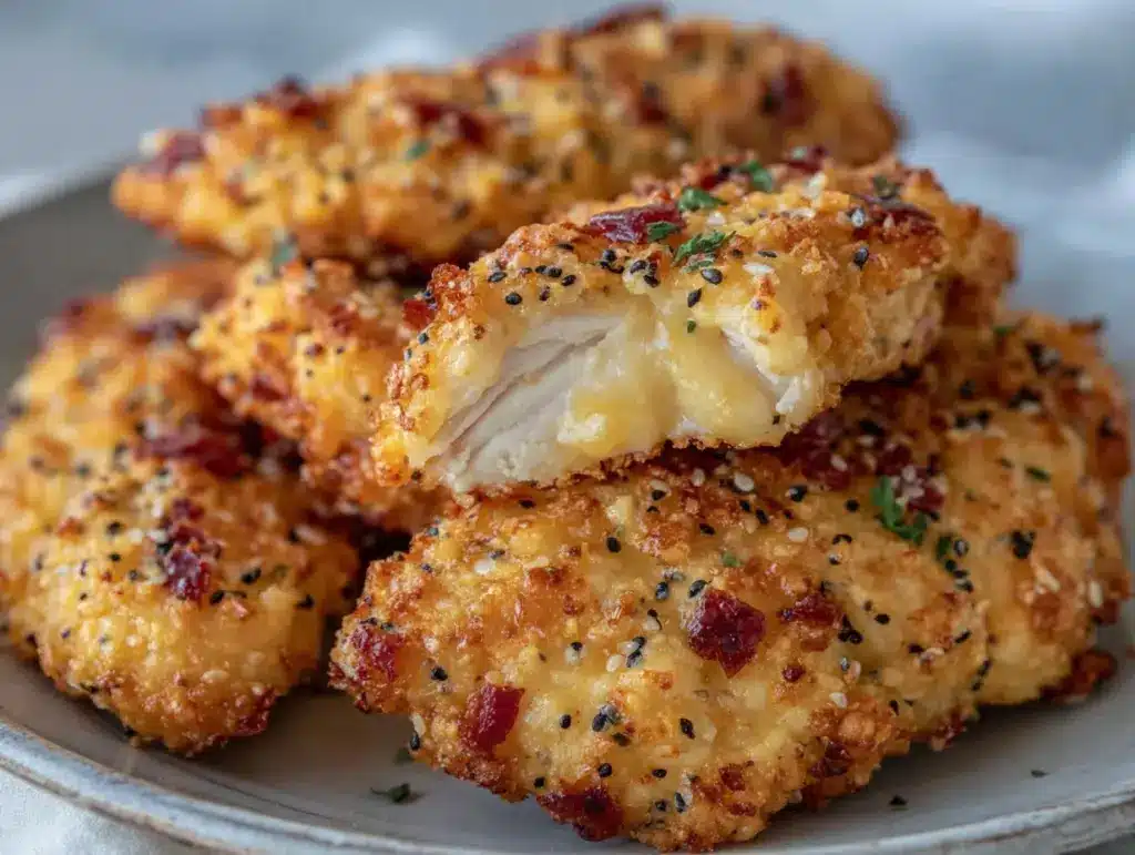 crispy air fryer everything bagel chicken tenders - featured image