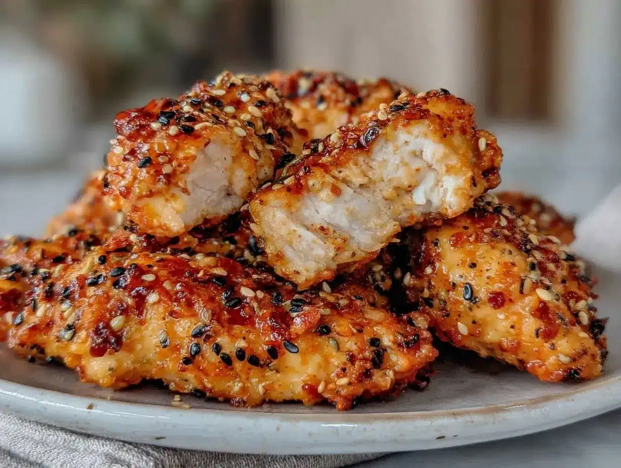 crispy air fryer everything bagel chicken tenders preparation steps