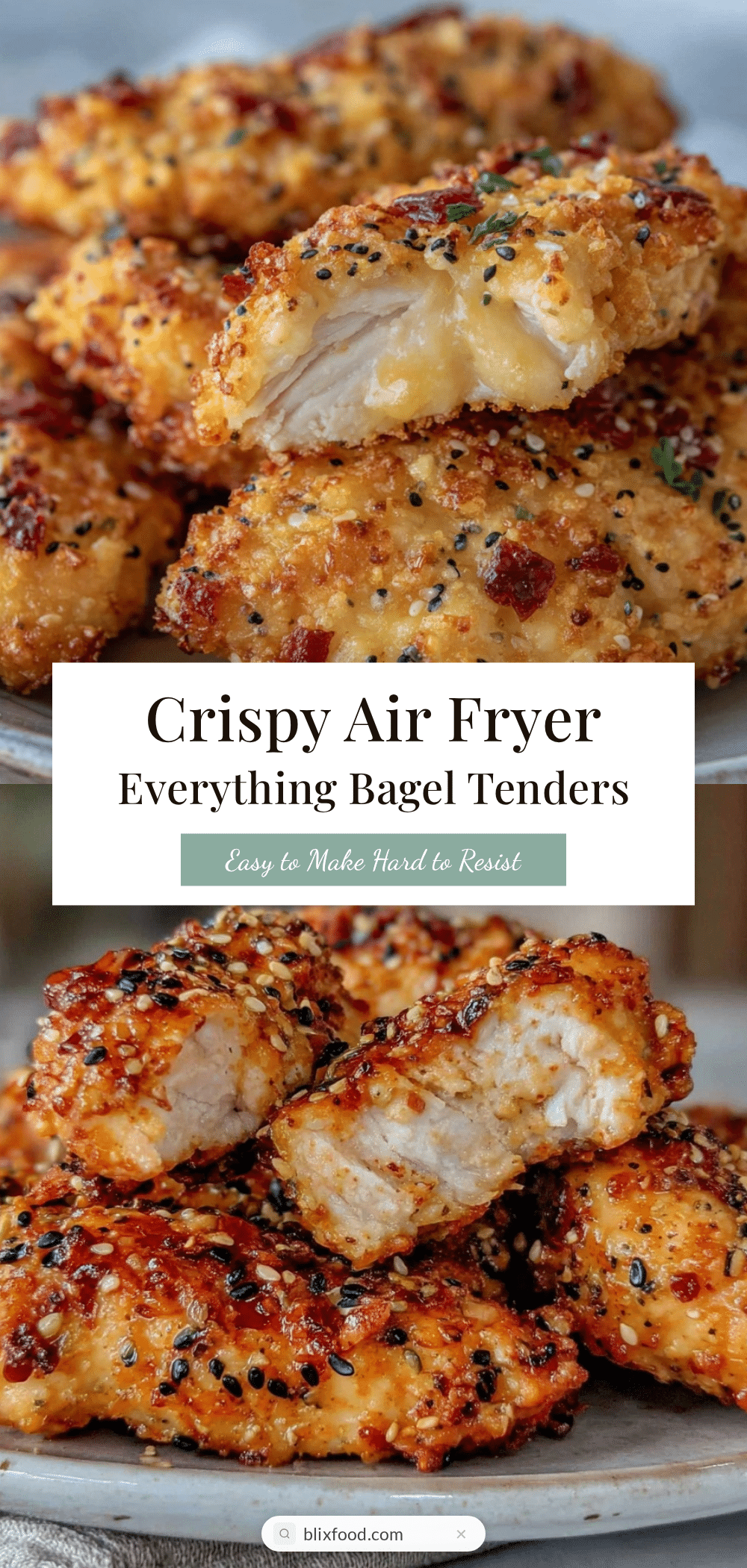 crispy air fryer everything bagel chicken tenders recipe