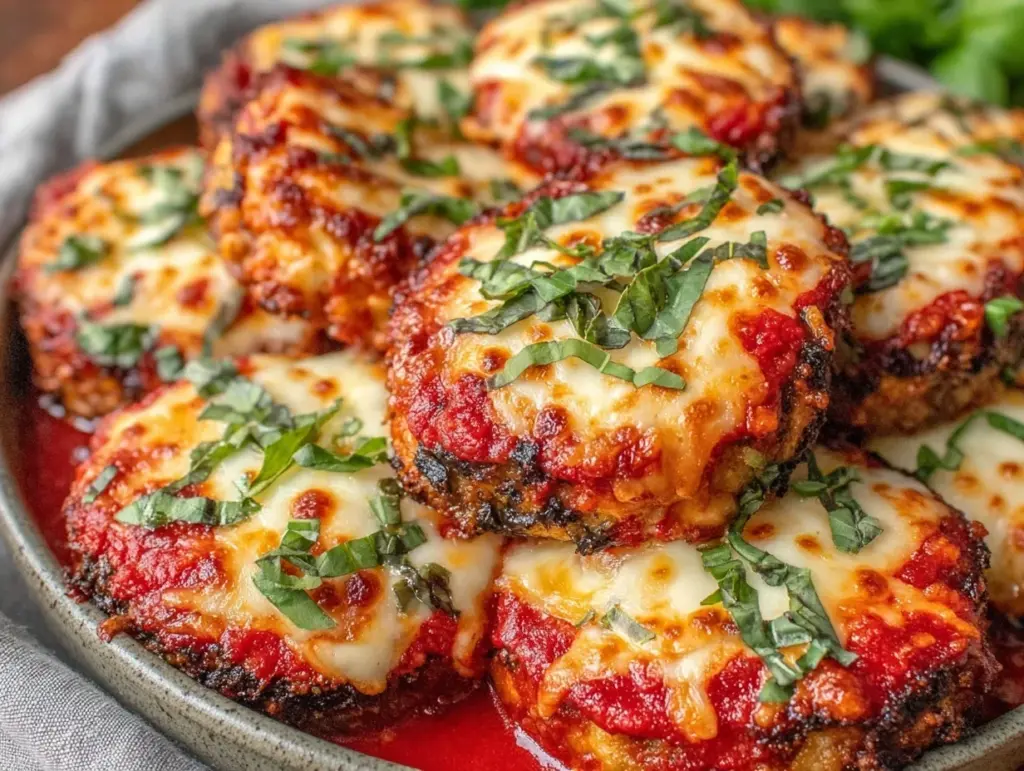 crispy baked eggplant parmesan - featured image