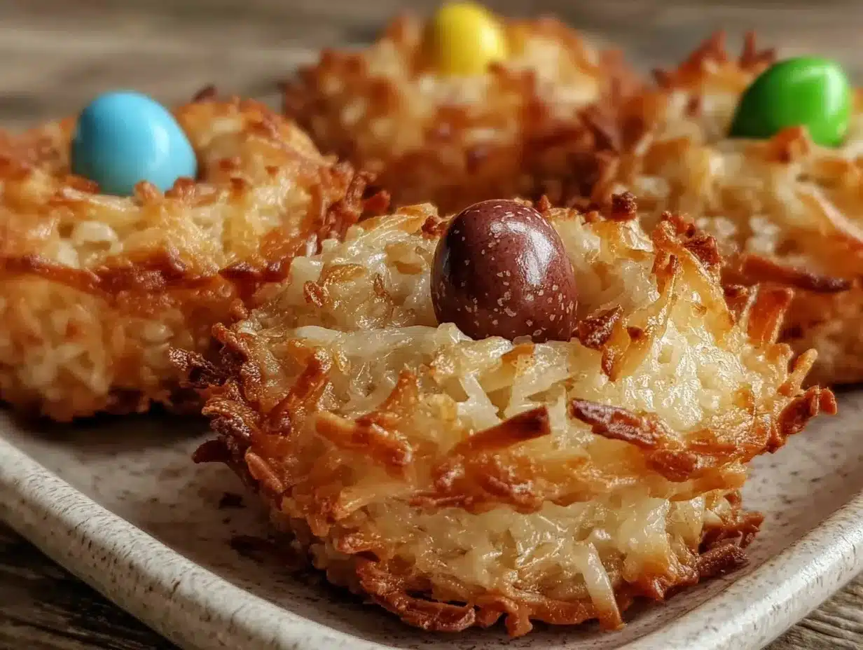 crispy bird nest coconut macaroons preparation steps