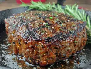 crispy cast iron skillet steak - featured image