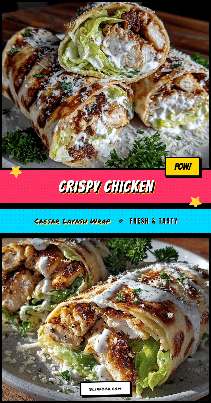 crispy chicken Caesar lavash wrap recipe