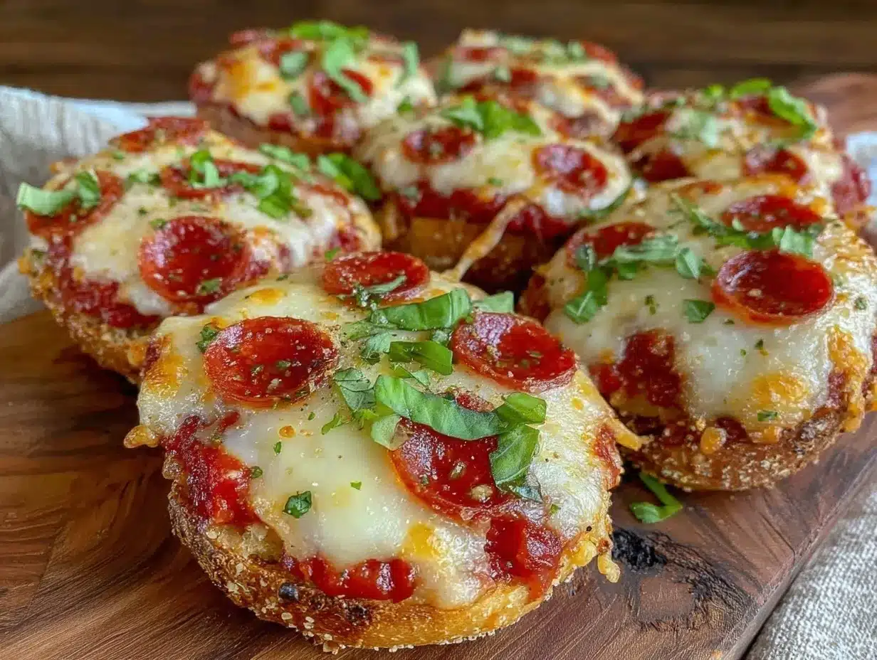 crispy mini pizza bagels preparation steps