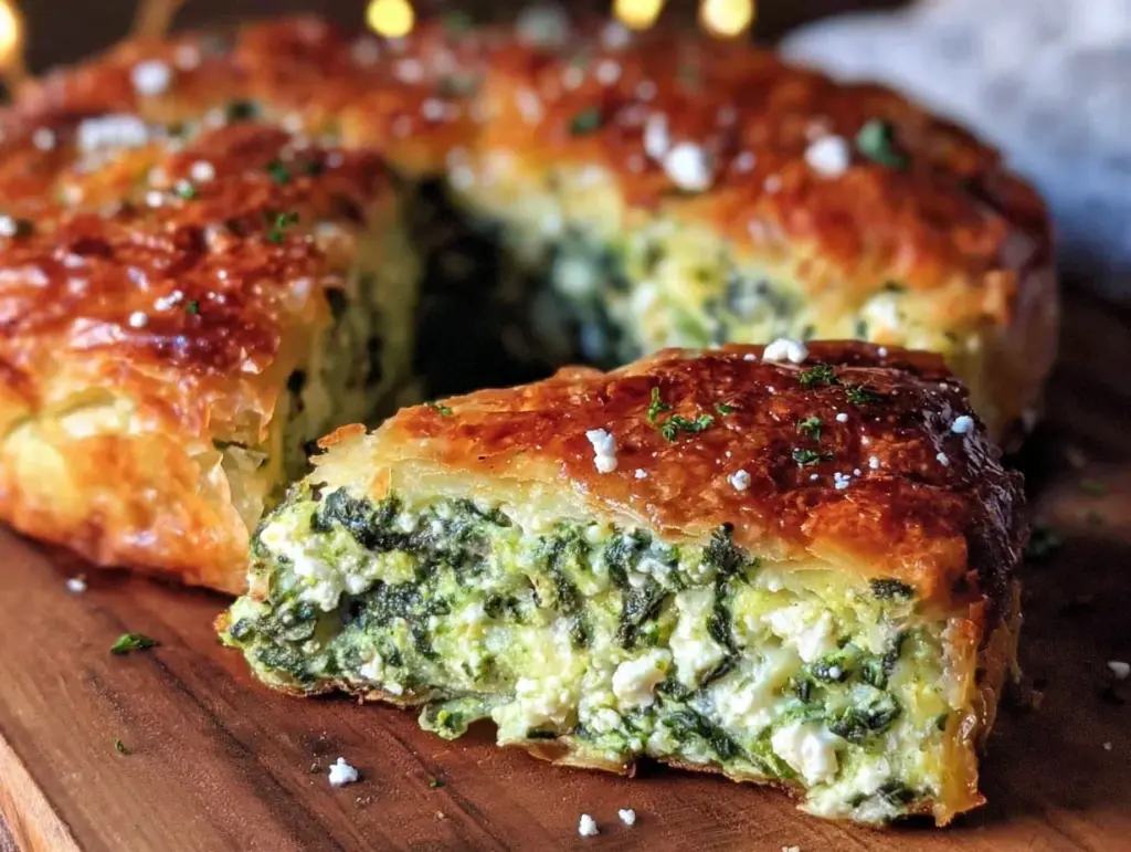 crispy spanakopita spinach pie - featured image