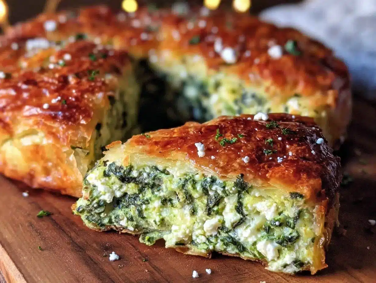 crispy spanakopita spinach pie - featured image