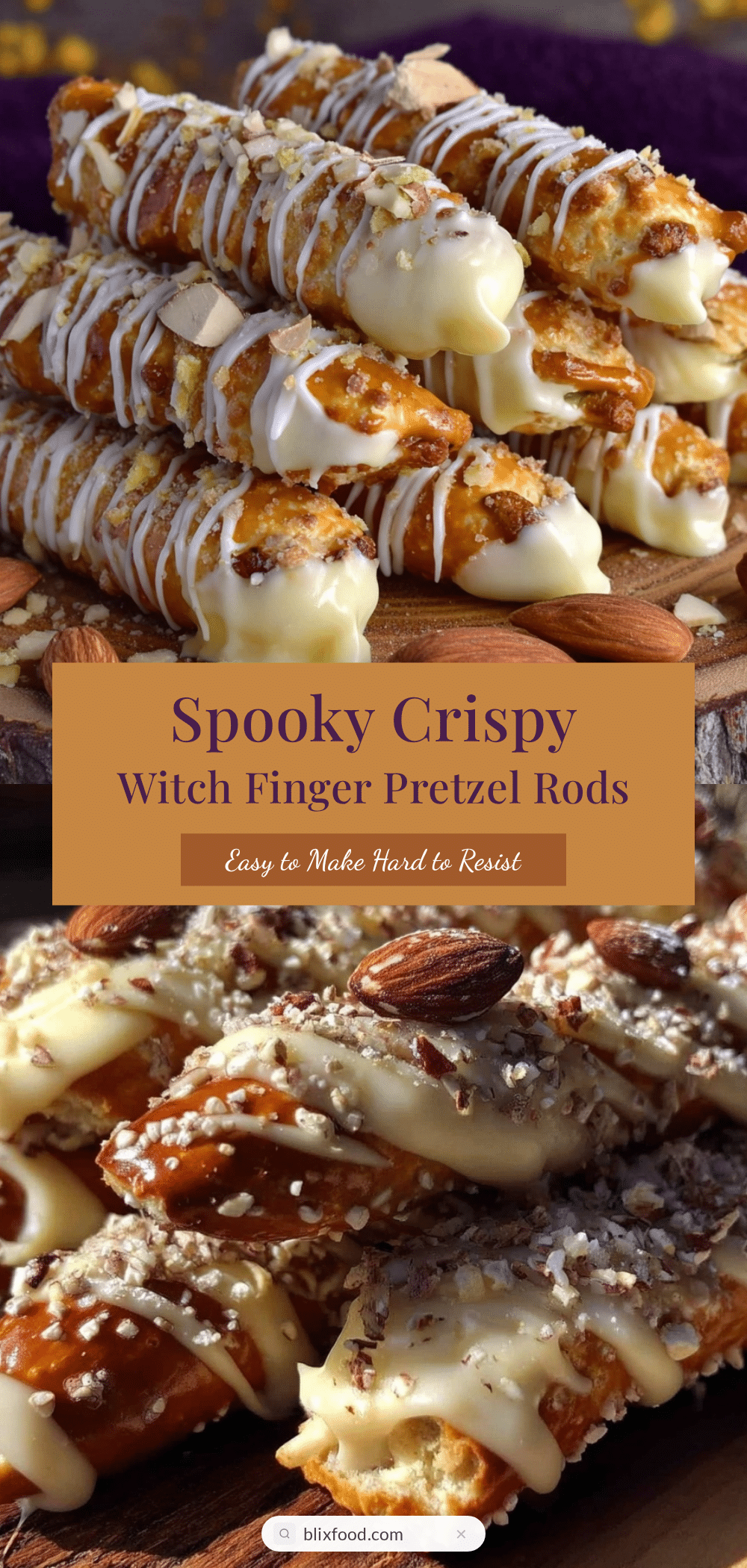 crispy witch finger pretzel rods recipe