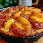 dutch oven peach cobbler - featured image