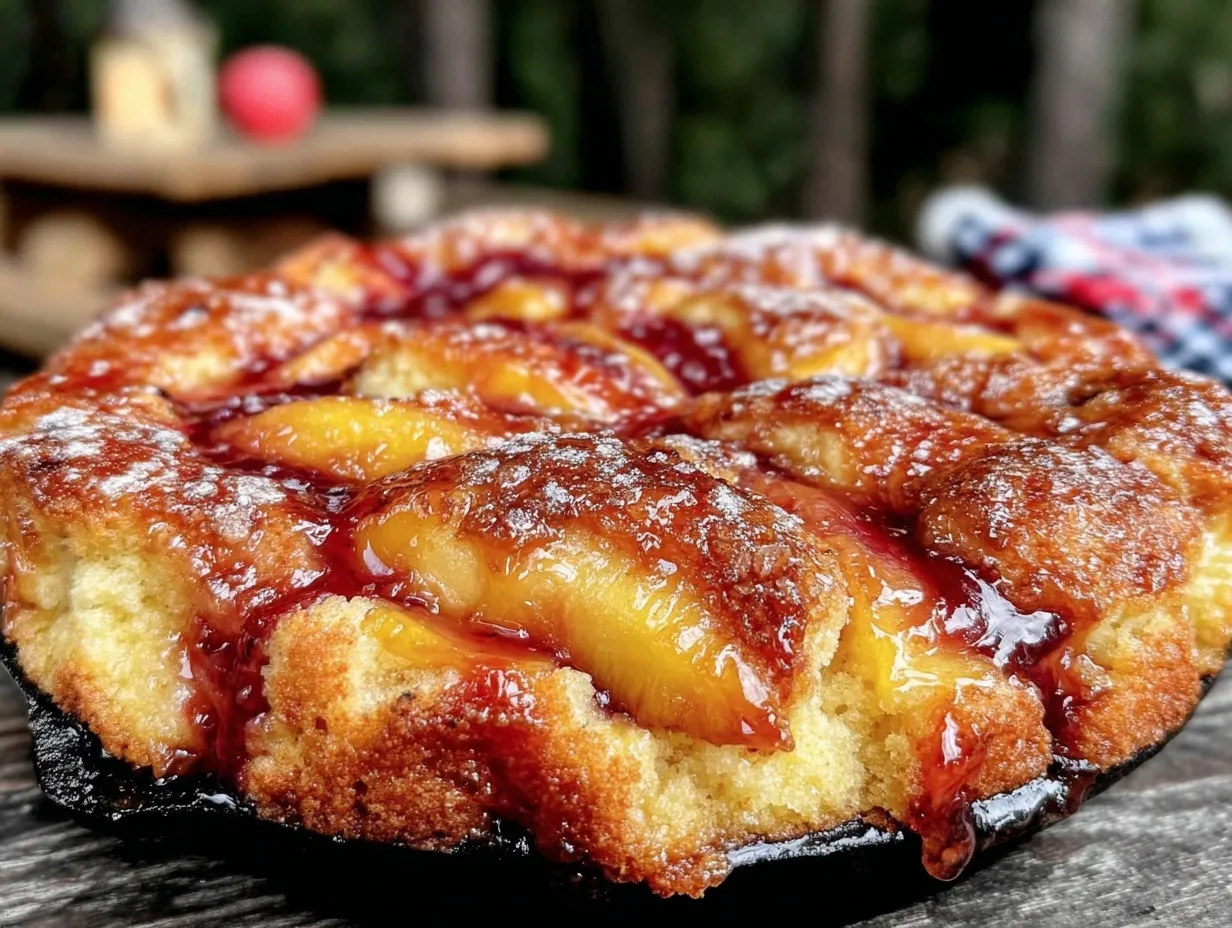 dutch oven peach cobbler preparation steps