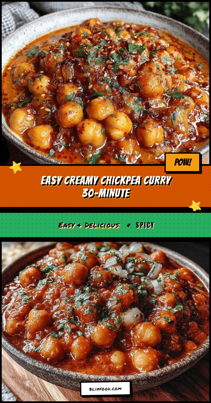easy creamy chickpea curry recipe