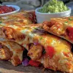easy crispy quick chicken quesadillas - featured image