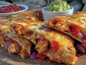 easy crispy quick chicken quesadillas - featured image