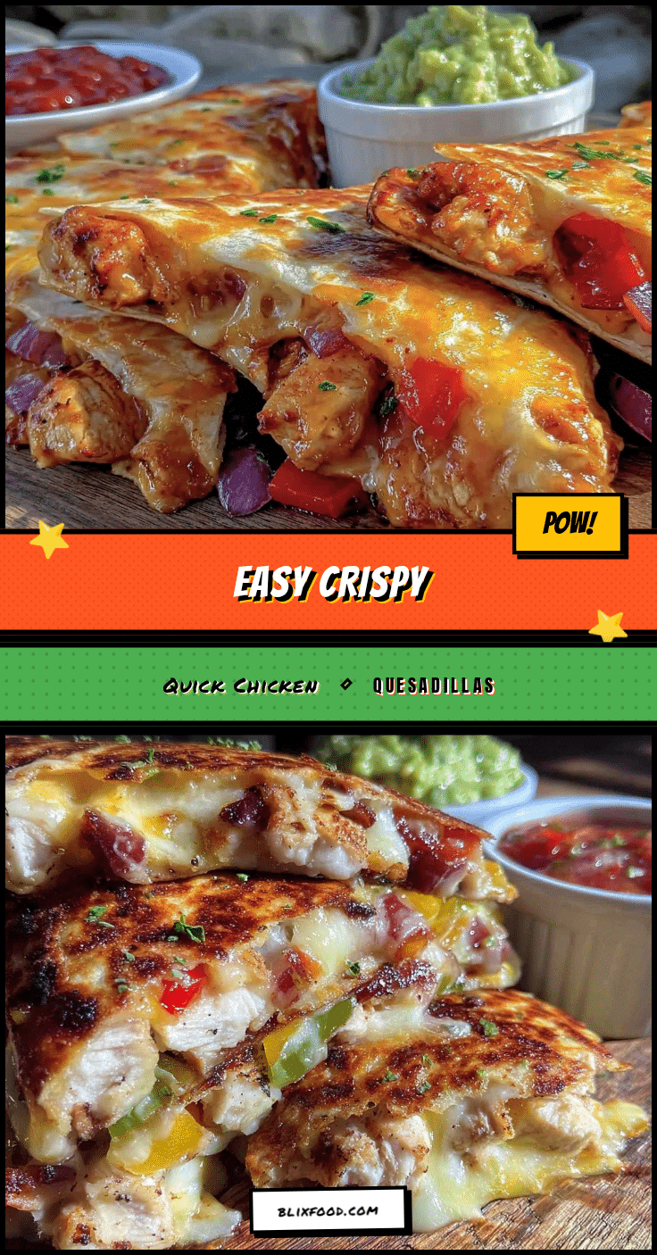 easy crispy quick chicken quesadillas recipe