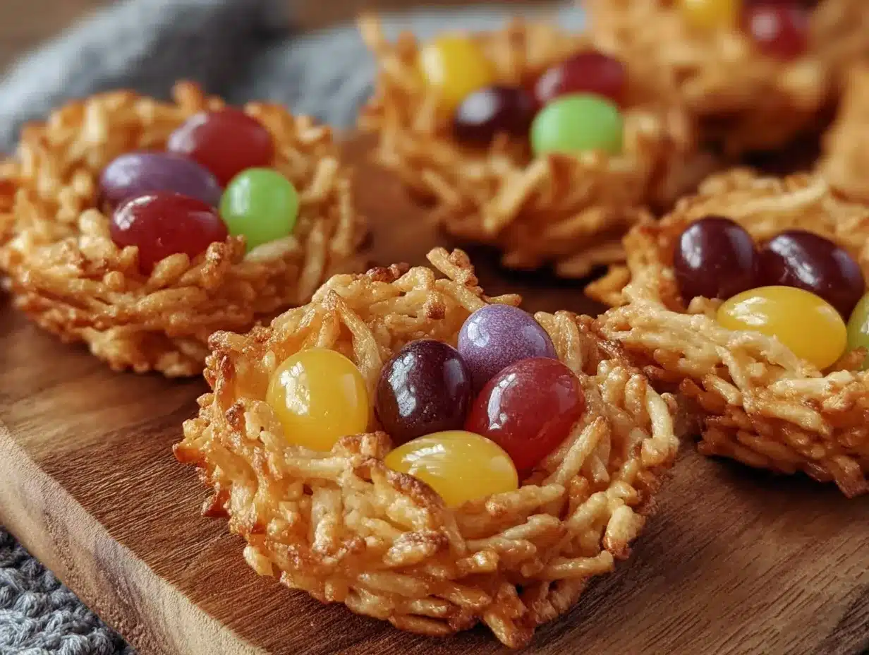 festive bird nest cookies preparation steps