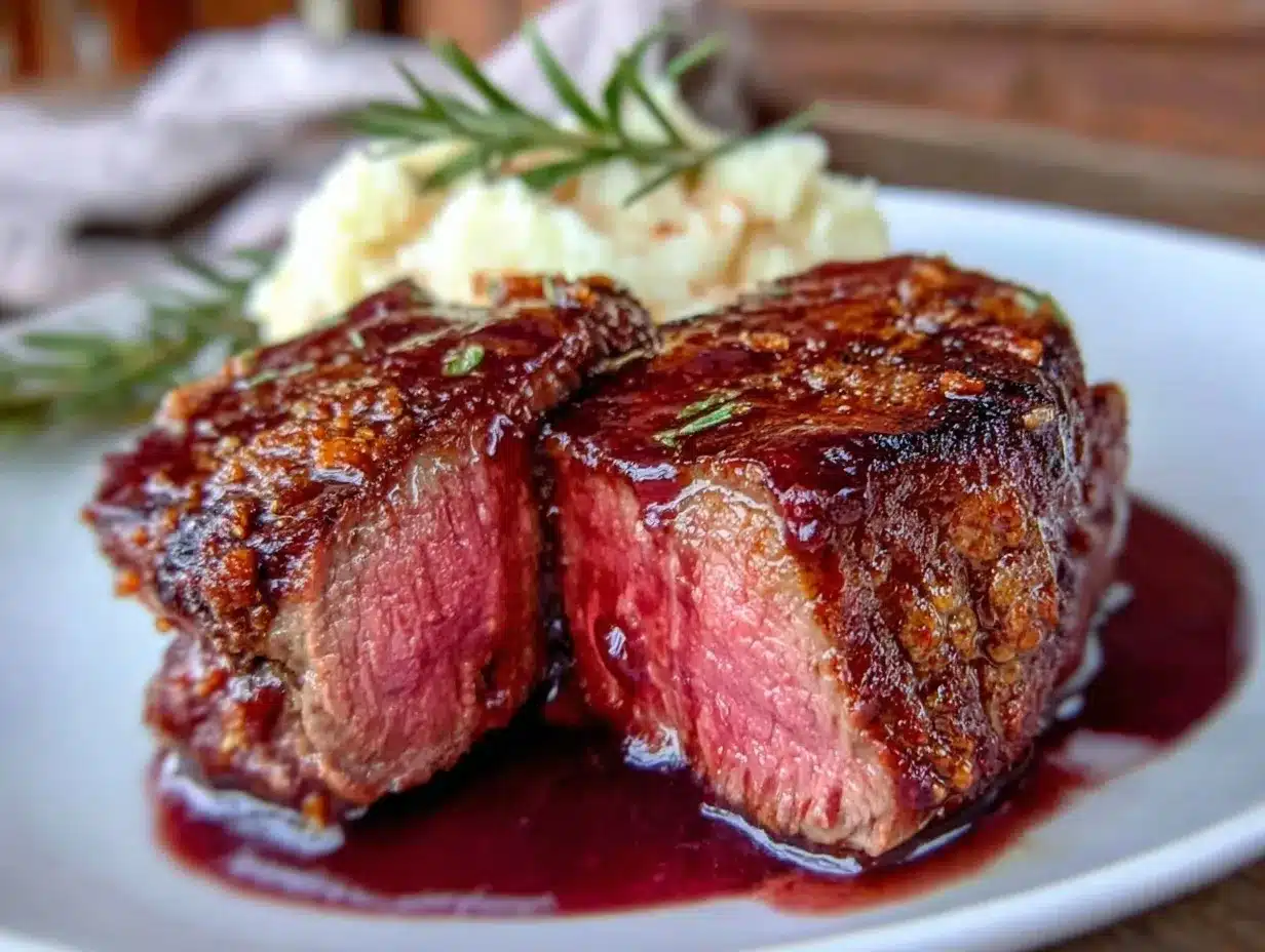 filet mignon with rich red wine reduction preparation steps