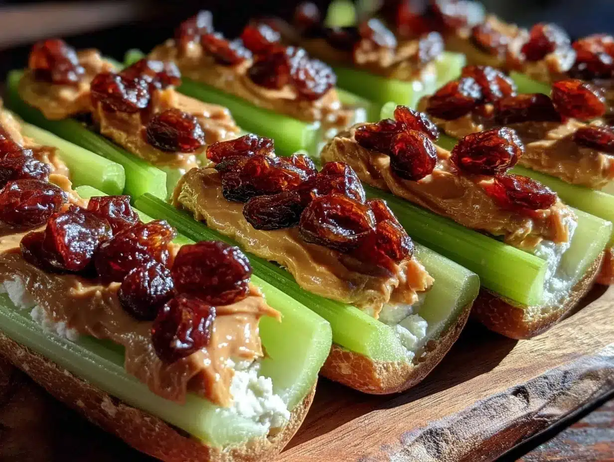 fresh ants on a log snack preparation steps