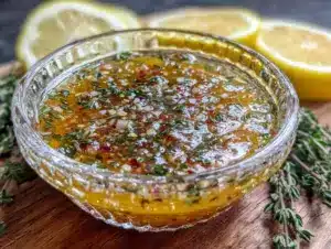 fresh homemade lemon vinaigrette dressing recipe - featured image