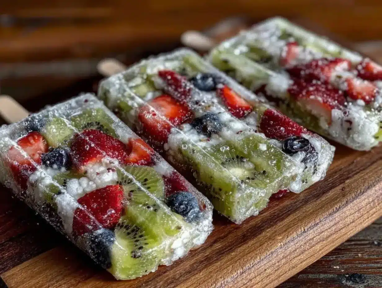 fresh homemade popsicles preparation steps