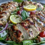 fresh lemon herb grilled chicken salad - featured image