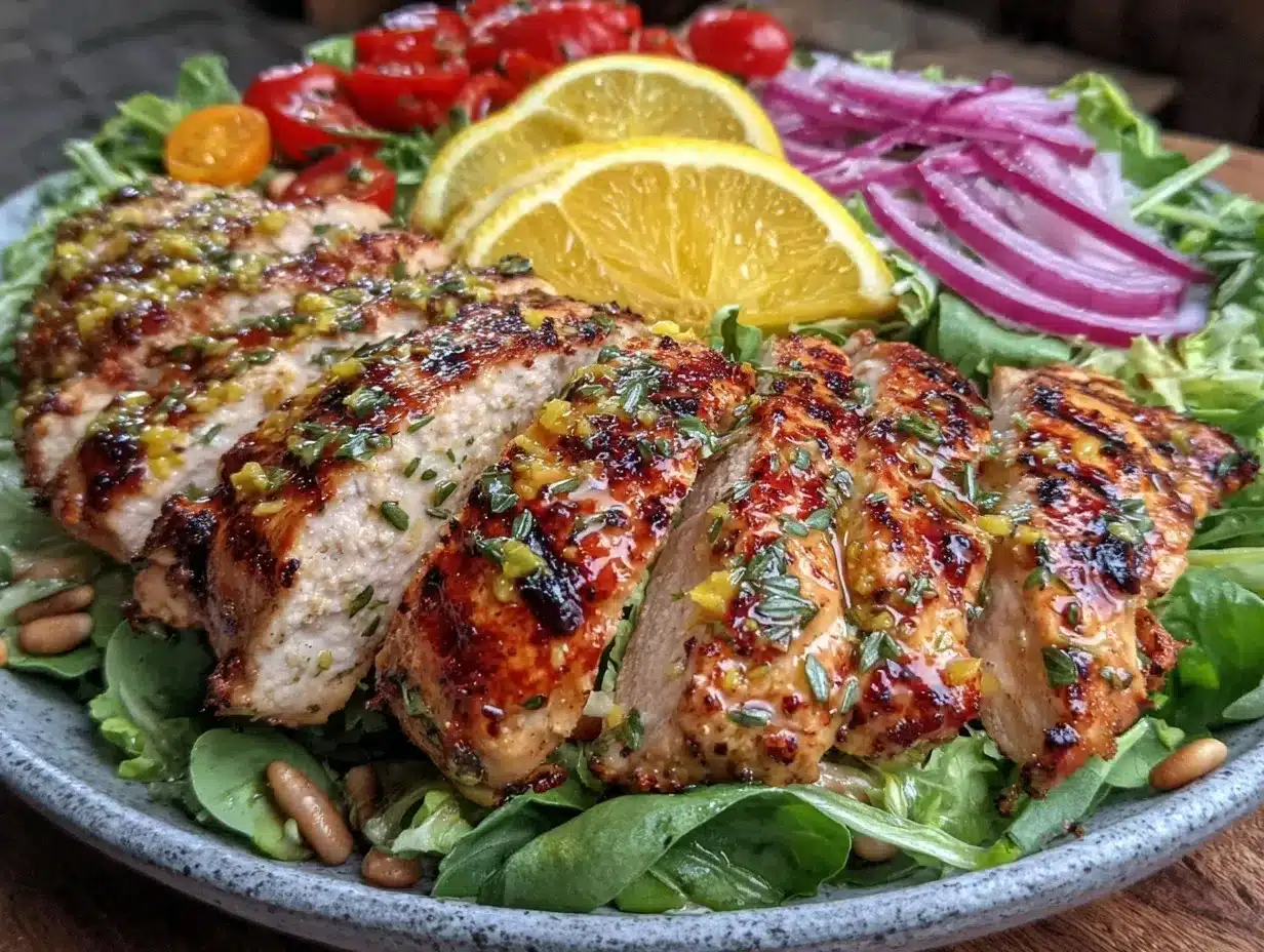 fresh lemon herb grilled chicken salad preparation steps