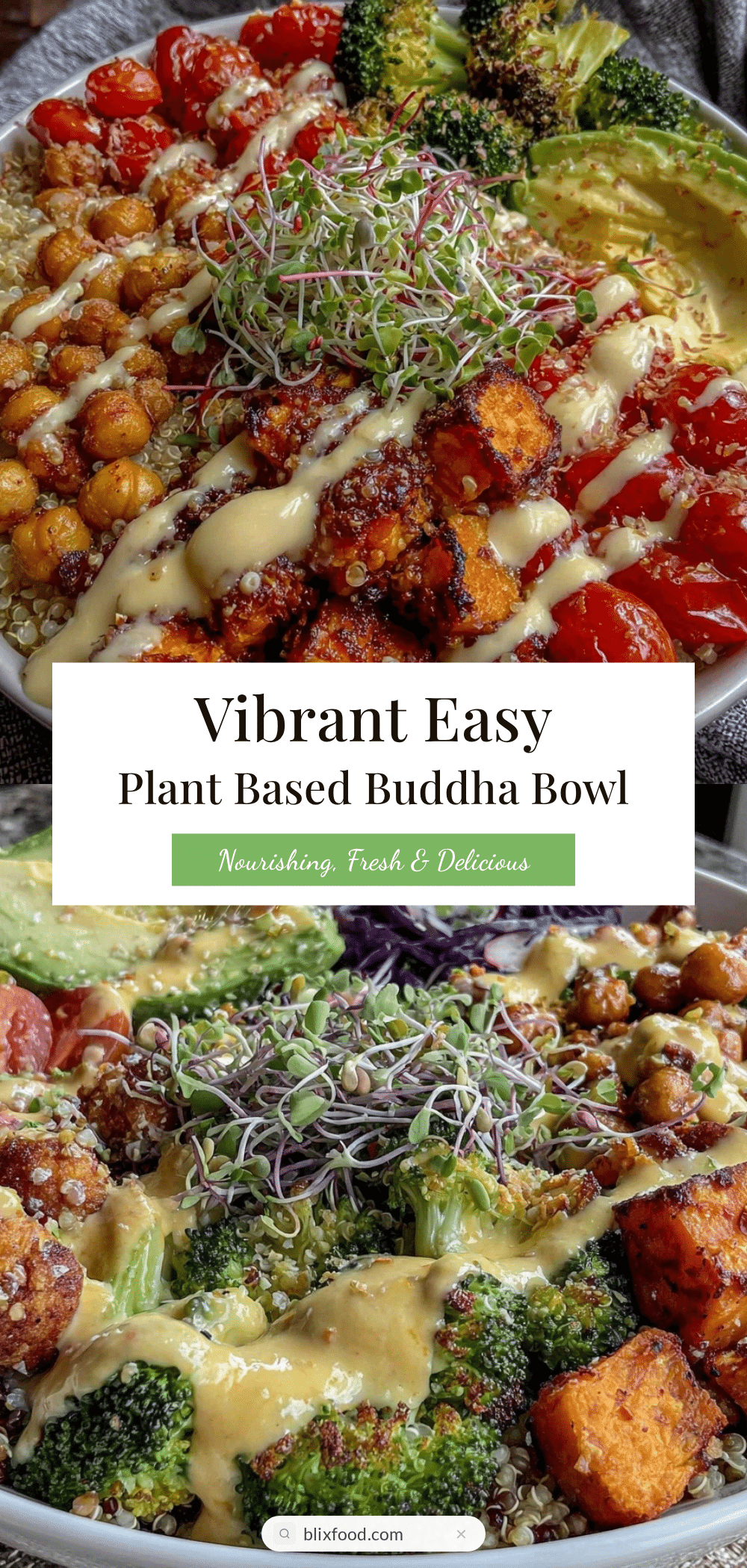 fresh plant based buddha bowl recipe