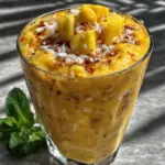 fresh tropical mango pineapple smoothie - featured image