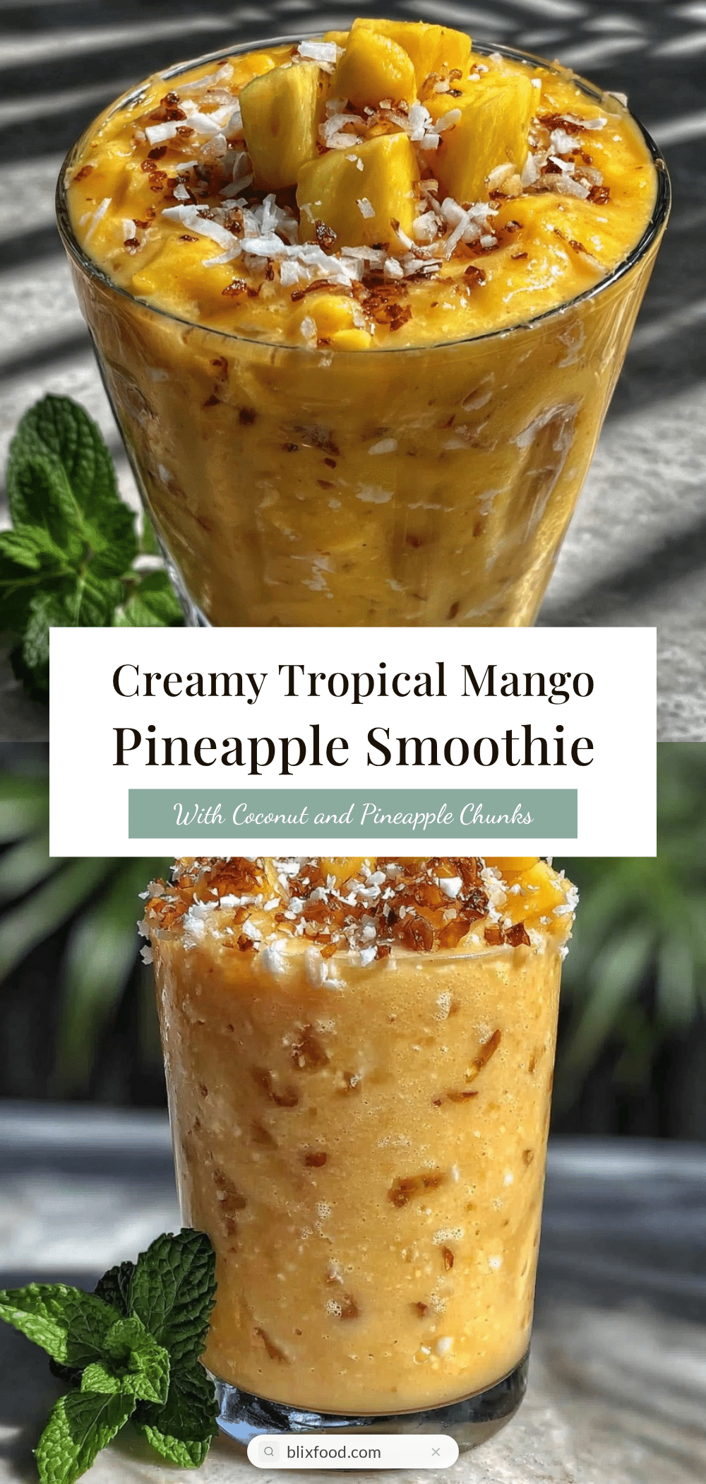 fresh tropical mango pineapple smoothie recipe