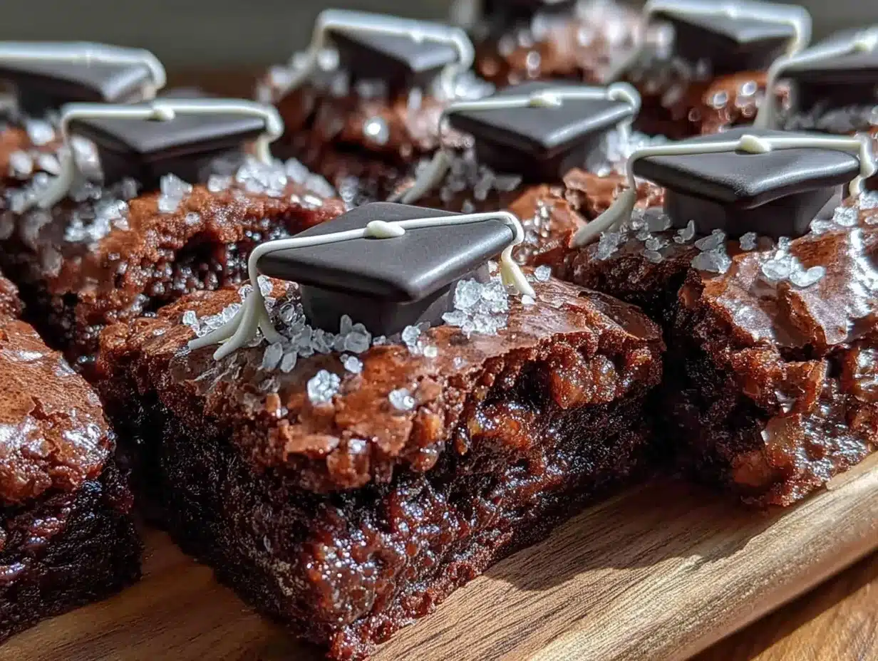graduation cap brownies preparation steps