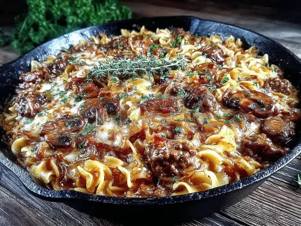 hamburger meat stroganoff skillet - featured image