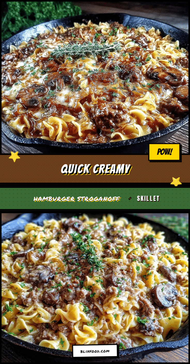 hamburger meat stroganoff skillet recipe