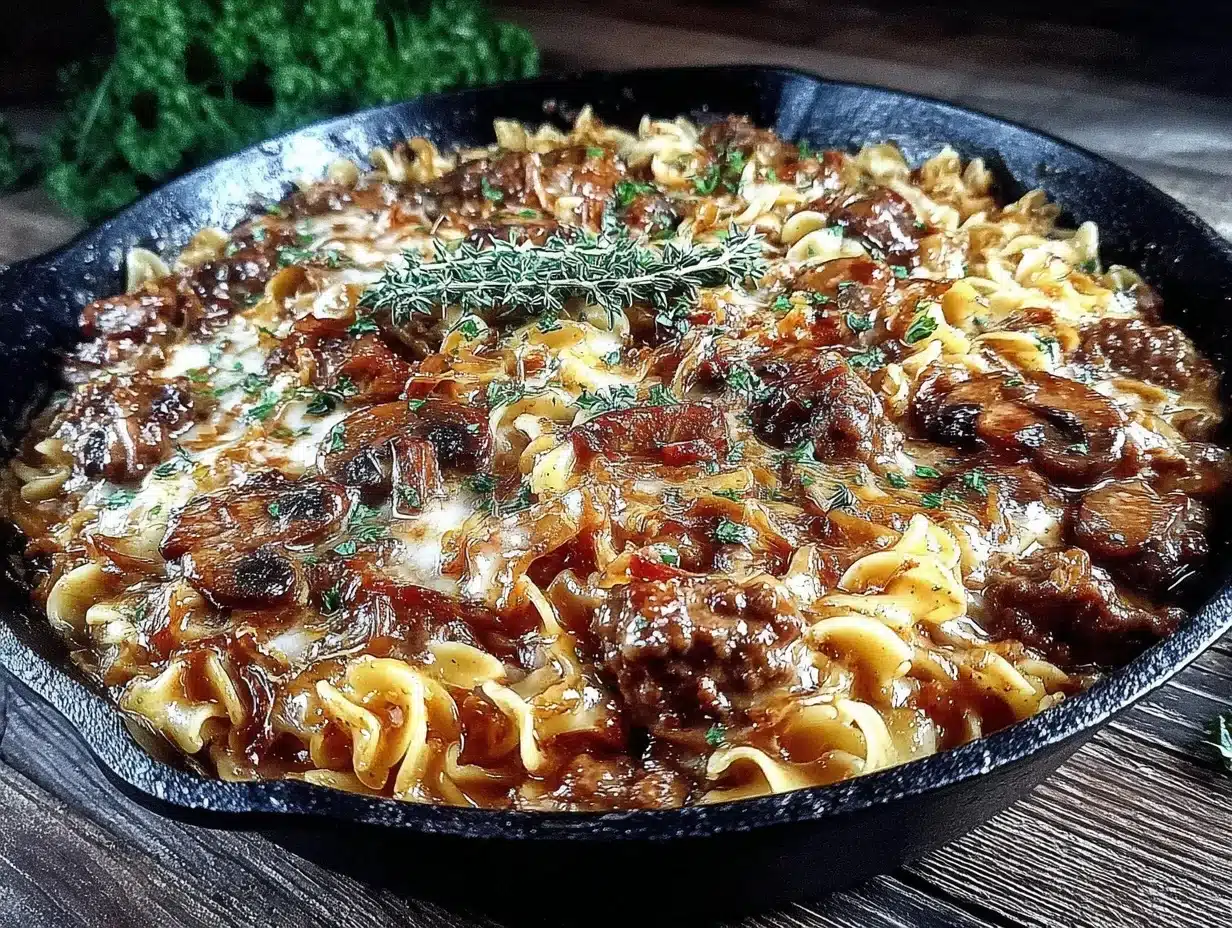 hamburger meat stroganoff skillet - featured image