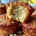 healthy banana oat muffins - featured image