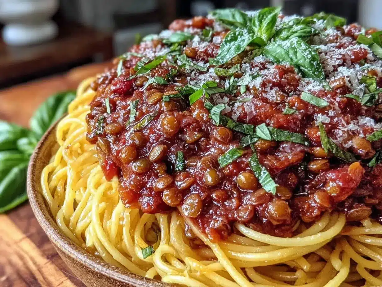 hearty vegan lentil bolognese preparation steps