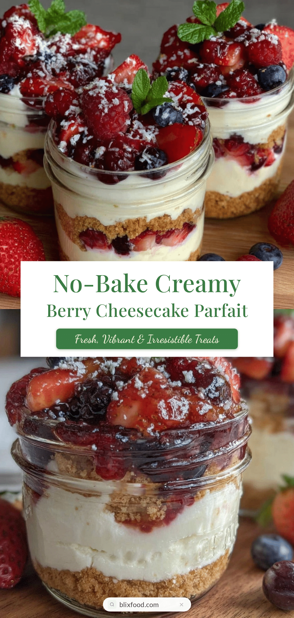 mason jar berry cheesecake parfait recipe
